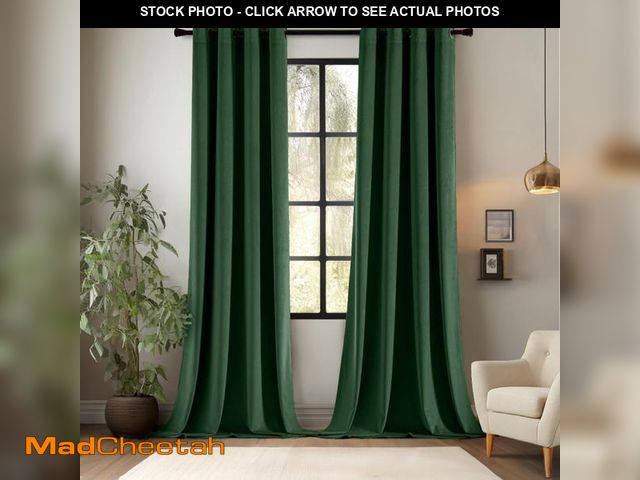 Lot 74-12114114 - EMEMA Velvet 90 Inch Blackout Curtains Super Soft Thermal Insulated Curtains for Bedroom, Grommet No...