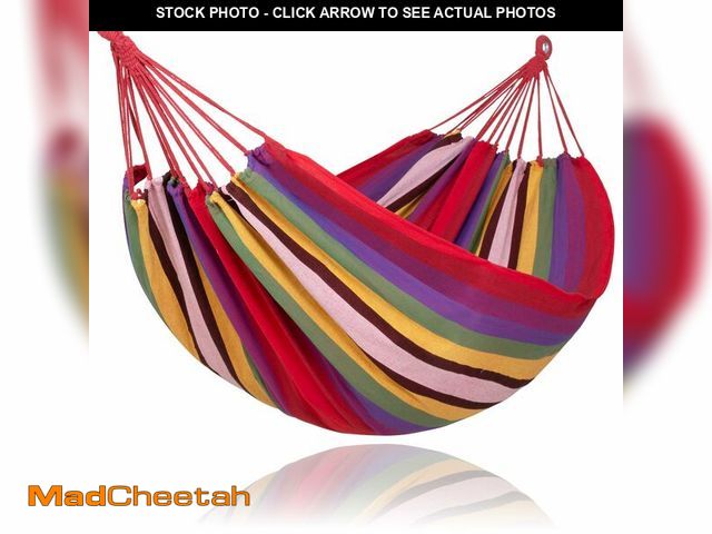 Lot 74-14432279 - SUNCREAT Hammocks Outdoor Camping Double Hammock, Red &amp; Yellow - UNUSED