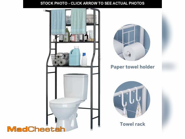 Lot 74-12764554 - HioHa Over the Toilet Storage, Bathroom Organizers and Storage Shelf with Hanging Rod Paper Holder a...
