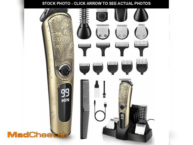 Lot 74-14065721 - Ufree Gifts for Men, Beard Trimmer with Charging Stand, IPX7 Waterproof Electric Razor Shavers for M...