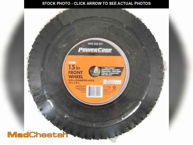 Lot 74-14593565 - Powercare Universal 15 in. x 6 in. Front Wheel Assembly for Lawn Tractors and Zero Turn Mowers 490-3...