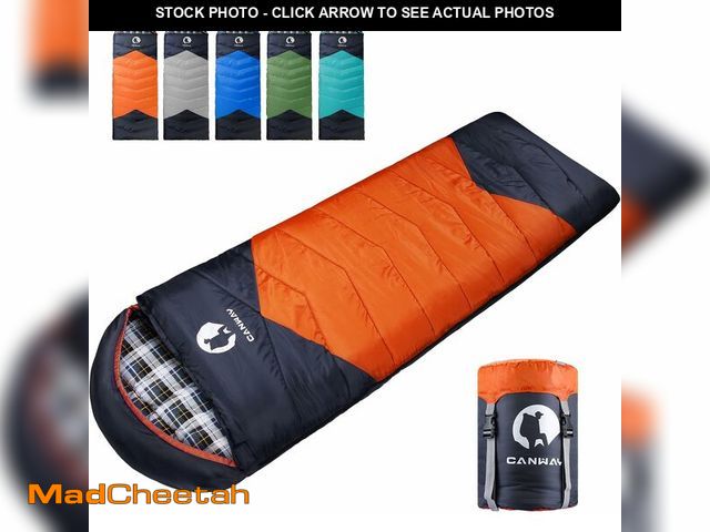Lot 74-10822858 - CANWAY Flannel Sleeping Bag for Adults Mens Kids Sleeping Bag for Camping Backpacking Cold Warm Weat...