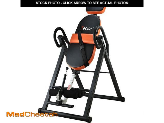 Lot 74-12571075 - Teclor Inversion Table for Back Pain Relief, 350 lbs Capacity Strength Training Inversion Equipment,...