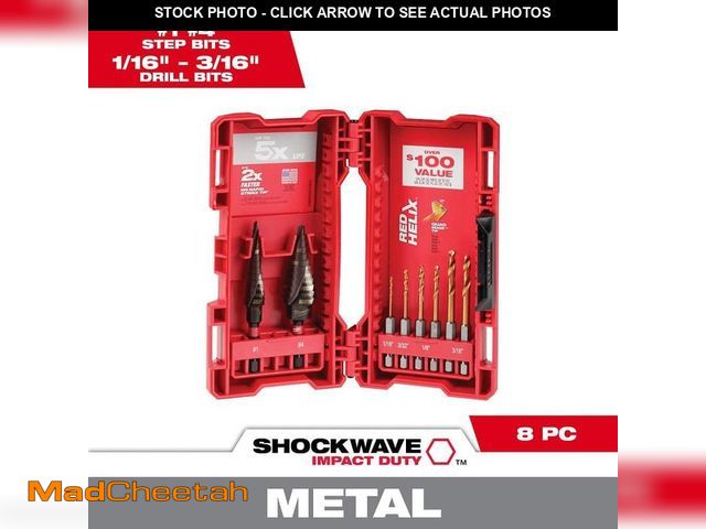Lot 74-14318565 - Milwaukee SHOCKWAVE Impact-Duty Titanium Step Bit Set (7-Piece) - UNUSED