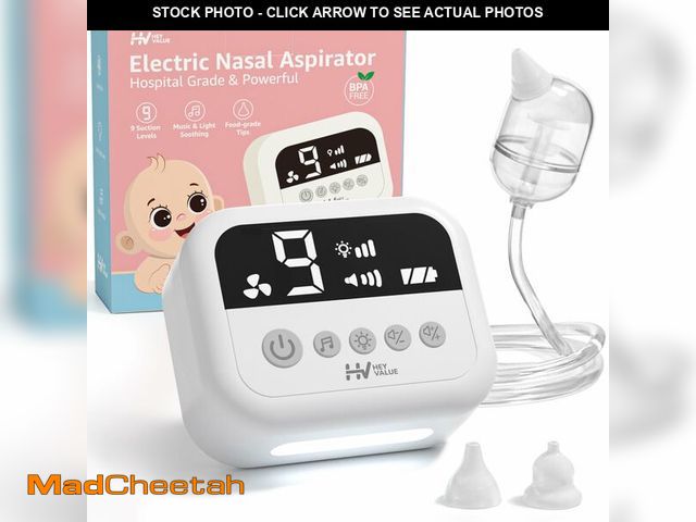 Lot 74-14268072 - HEYVALUE Nasal Aspirator for Baby, Hospital Grade Nose Sucker with 9 Levels Suction, Night Light and...