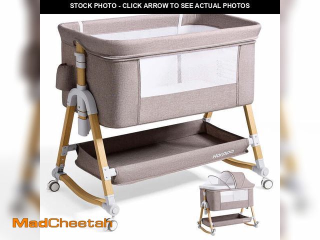 Lot 74-14286651 - HARPPA 3-in-1 Baby Bassinet Bedside Sleeper, Khaki - USED