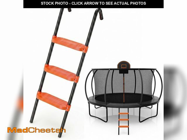 Lot 74-14429680 - N1Fit Trampoline Ladder - Universal 3-Step Trampoline Steps Supporting up to 220 lbs - Powder Coated...