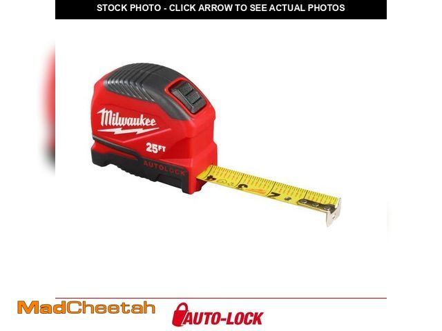 Lot 74-14434613 - Milwaukee 25 ft. Compact Auto Lock Tape Measure with Fractional Scale - UNUSED