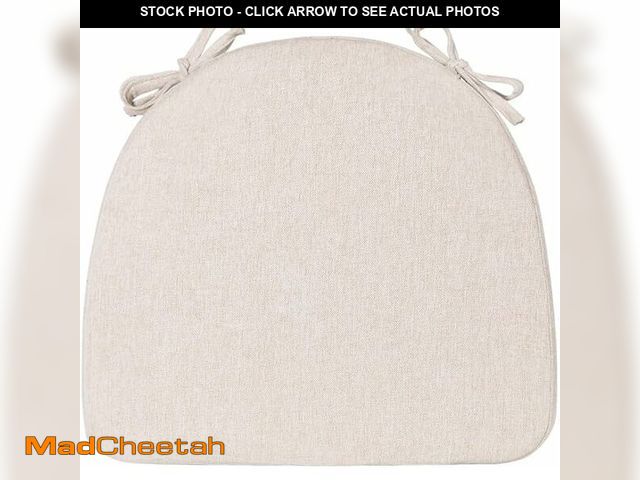 Lot 74-13583791 - (SET OF 2) Chair Cushions for Dining Chairs with Ties Removable Cover Non-Slip Bottom U Shaped Kitch...
