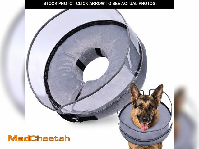 Lot 74-14206490 - BARKLESS Dog Cone, Inflatable Dog Cone After Surgery for Large Breeds, Soft Surgery Collar with Enha...