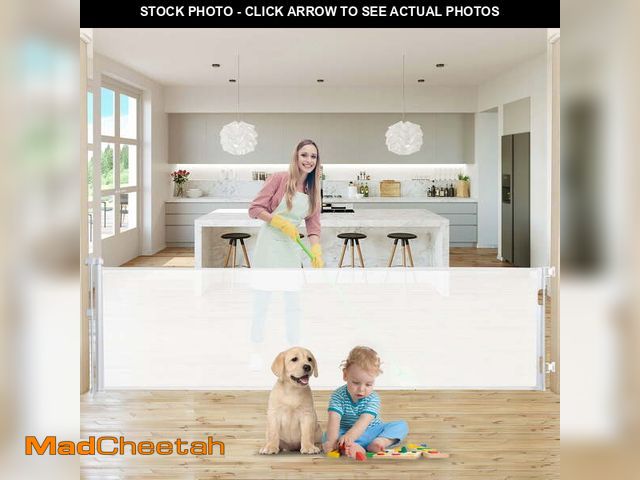 Lot 74-12780913 - 140 Inch Retractable Baby Gates, Extra Wide Baby Gates for Large Openings, Mesh Dog Gate Retractable...