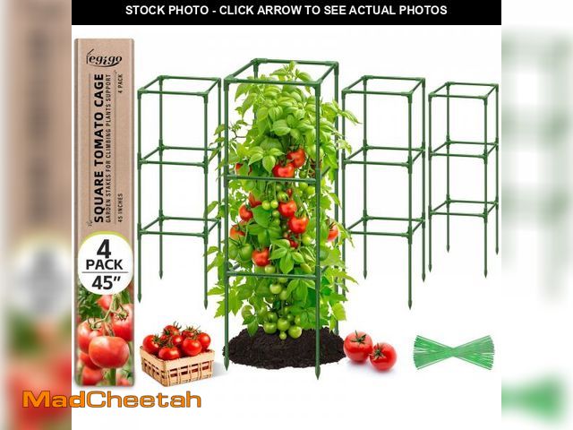 Lot 74-12050435 - Legigo 4 Pack Square Tomato Cages for Garden- Up to 45 Inch Tomato Trellis Plant Cages Support, Toma...