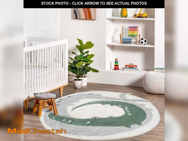 Lot 74-12976653 - Poowe Crocodile Soft Plush Round ABC Rug for Kids Room Alphabet Rug Non Slip Nursery Rug Bedroom Pla...