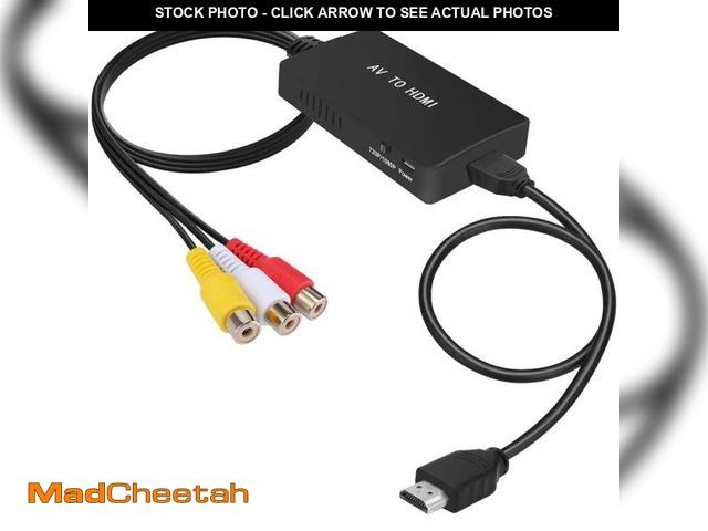 Lot 74-11557498 - Tengchi RCA to HDMI Converter, Composite to HDMI Adapter Support 1080P PAL/NTSC Compatible with PS o...