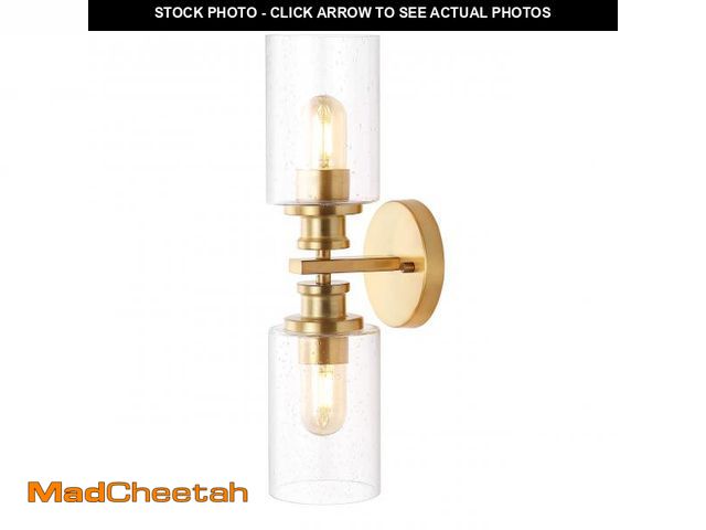 Lot 74-11551935 - JONATHAN Y JYL7577E Jules Edison 16.5" Cylinder 2-Light Iron/Seeded Glass Farmhouse Contemporary LED...