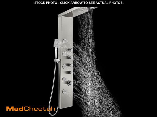 Lot 74-13697029 - ROVOGO Shower Panel Tower with Rainfall Waterfall Shower Head, 5 Body Jets and 3-Function Handheld, ...