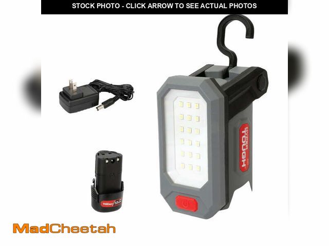 Lot 74-12556352 - Hyper Tough 12V Max 800-Lumen Cordless LED Work Light with 1.5AH Lithium-Ion Battery and Charger - U...