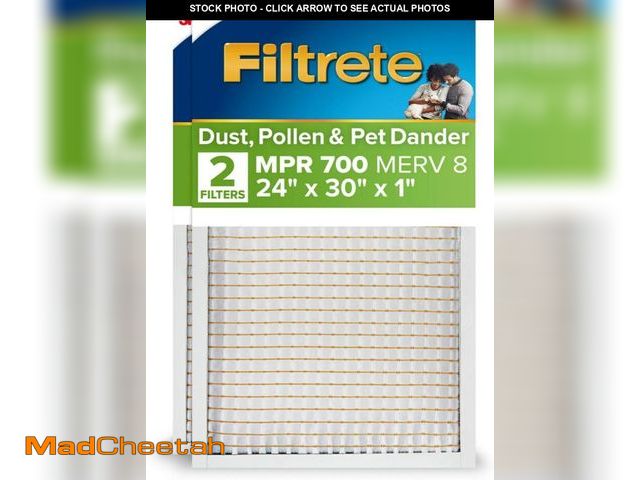 Lot 74-12136933 - Filtrete 24x30x1 AC Furnace Air Filter, MPR 700, MERV 8, Tough on Pollen, Easy on Airflow, 3-Month P...