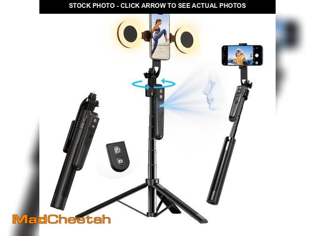 Lot 74-12222652 - yAyusi 70.9" Auto Face Tracking Selfie Stick Tripod for iPhone with Light, No App, 360ÃÂ° Rotation ...