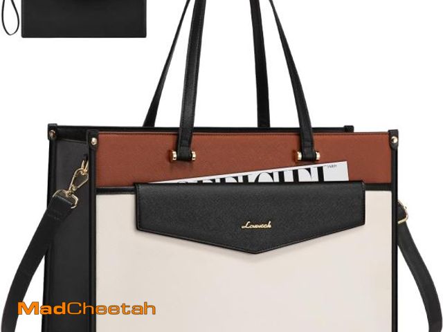 Lot 74-12328775 - *SEE DETAILS* LOVEVOOK Laptop Bag for Women, 15.6'' Laptop Tote Purse 2-in-1 Professional Work Bag B...