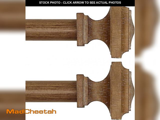 Lot 74-11559043 - Wooden Curtain Rods for Windows 48-84 inches Curtain Rod Diameter 1 Inch, Wood Decorative Treatment ...