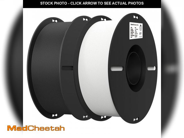 Lot 74-12275201 - Creality 2kg Black &amp; White PLA 1.75mm Filament Bundle for 3D Printing with No-Tangling Strong Bo...