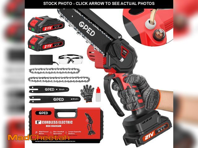 Lot 74-12831494 - GPED Mini Chainsaw Cordless 6 &amp; 8 Inch with 2 Battery, Oiler System Mini Power Chain Saw, Handhe...