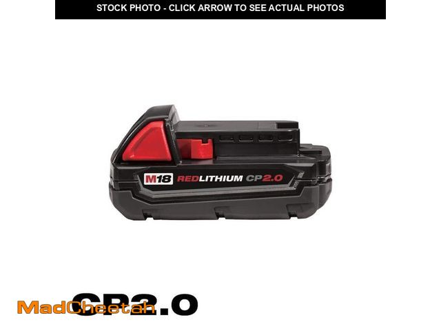 Lot 74-12792515 - Milwaukee M18 18-Volt 2.0 Ah Lithium-Ion Compact Battery - USED