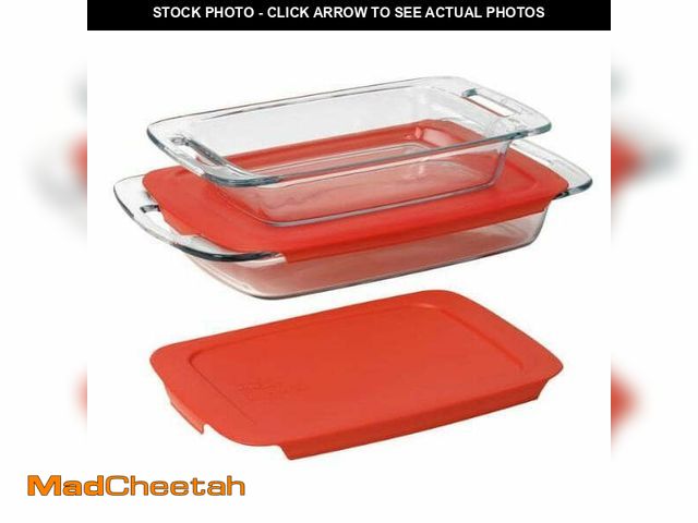 Lot 74-12886024 - Pyrex Easy Grab Baking Dish Set (Pack of 2) (LARGE DISH IS BROKEN)  - UNUSED