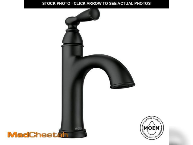 Lot 74-13062573 - MOEN Banbury Single Handle Single Hole Bathroom Faucet in Matte Black - UNUSED