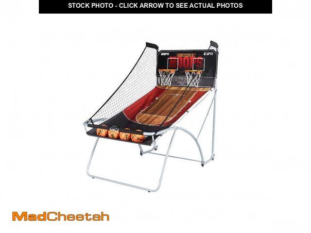 Lot 74-12268169 - ESPN EZ Fold 2-Player Basketball Shot Game  Accessories Included  Black/Red - UNUSED