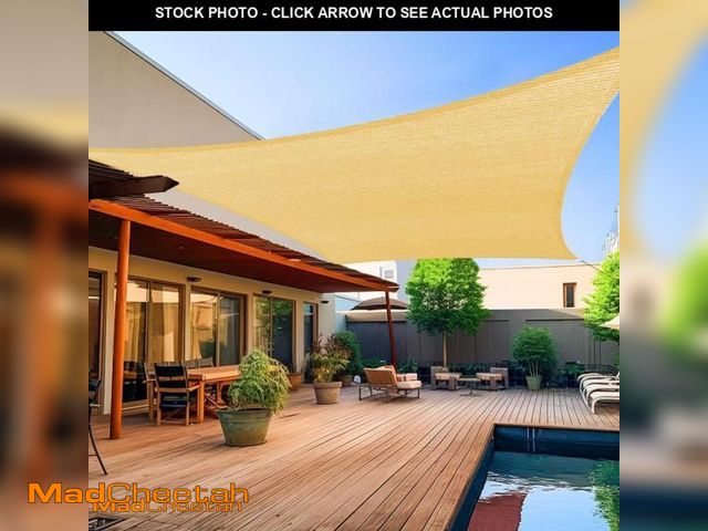 Lot 74-12052104 - Shade&amp;Beyond 8'x10' Sun Shade Sails Canopy Rectangle Sand 185GSM Shade Sail for Patio Deck Yard ...