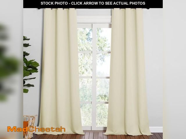 Lot 74-12329859 - NICETOWN Room Darkening Curtain Panels - Baby Room Curtains 90 inches Long, Privacy Draperies (Beige...