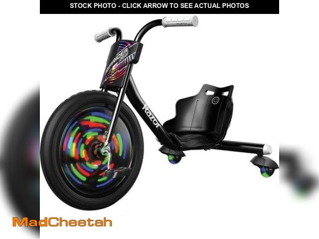 Lot 74-12526312 - Razor Lightshow Rip Rider 16" Kids' Trike - Black: Steel Frame, 160 lb Capacity - UNUSED