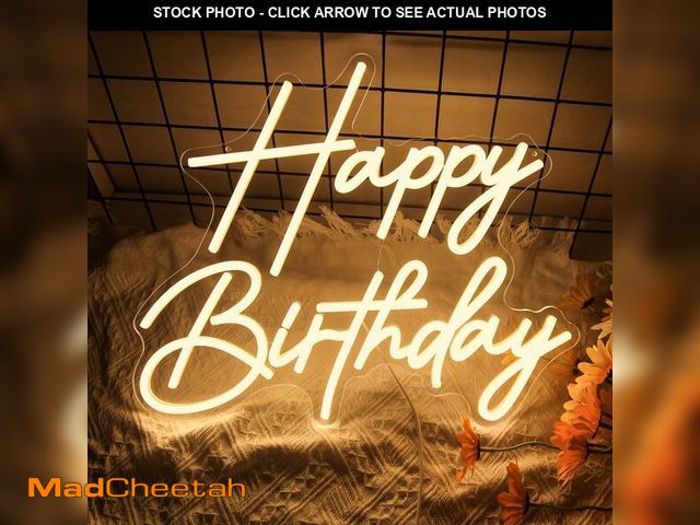 Lot 74-14209399 - Happy Birthday Neon Sign for Wall Decor, Dimmable LED Happy Birthday Light Up Sign, Happy Birthday S...
