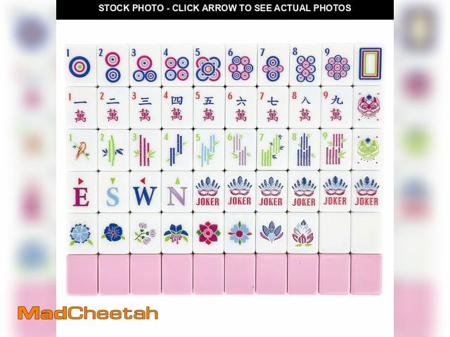 Lot 74-12706129 - Suncle American Mahjong Tile Set,166 Tiles White Pink Melamine Tiles,Mahjong Game Set with Portable ...