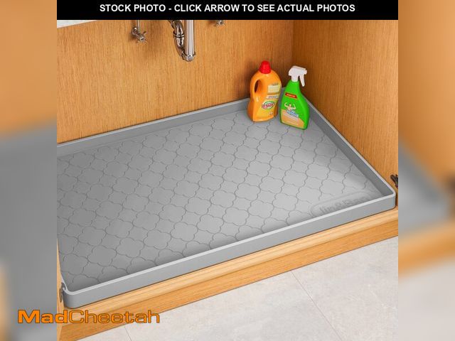 Lot 74-14210072 - Jin&amp;Bao Waterproof Under Sink Mat 31" x 22", Thick Silicone Mat Cabinet Protector for Kitchen an...
