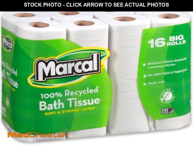 Lot 74-12096320 - (MISSING FEW ROLLS) Marcal Toilet Paper, 100% Recycled 2-Ply, White, 168 Sheets Per Roll, 96 Rolls P...