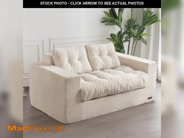 Lot 74-12539833 - MAXYOYO Bean Bag Chair for Adults, Upholstered Floor Sofa with Armrests, Loveseat Boneless Couch wit...