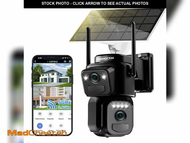 Lot 74-12433528 - BEENOCAM 4K Solar Security Cameras Wireless Outdoor, Dual Lens 360ÃÂ°PTZ Solar Cameras for Home Sec...
