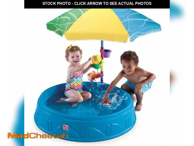 Lot 74-13844856 - Step2 Play &amp; Shade Pool, Kids Activity Pool with Umbrella, Summer Outdoor Toys, 7 Piece Toy Acce...