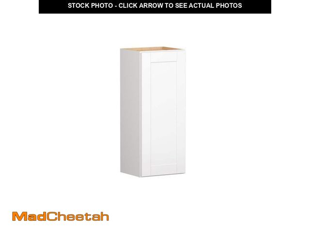 Lot 74-14355453 - Hampton Bay Shaker 15 in. W x 12 in. D x 36 in. H Assembled Wall Kitchen Cabinet in Satin White - UN...