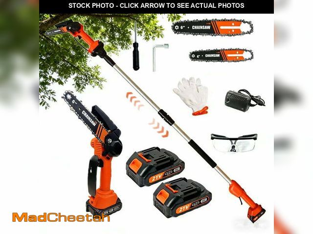Lot 74-13816632 - LEXKUYI 2 in 1 Cordless Pole Saw, 6-inch Pole Chainsaw Mini Electric Chainsaw, Extension Pole Saw fo...