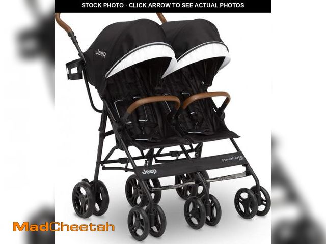 Lot 74-12367606 - Jeep PowerGlyde Plus Side x Side Double Stroller by Delta Children, Black - UNUSED