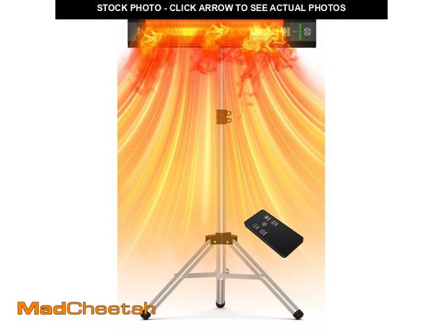 Lot 74-14599151 - HETRAROOT 1500W Outdoor Heaters for Patio with 9 Heating Levels, IP65 Waterproof, 9H Timer, 25FT Rem...