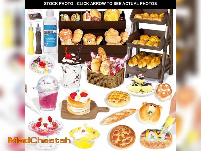 Lot 74-14046546 - Crelloci Mini Bake Shop DIY Craft Kit, Resin Clay CafÃÂ© Play Set with Counter &amp; Display Rack, ...