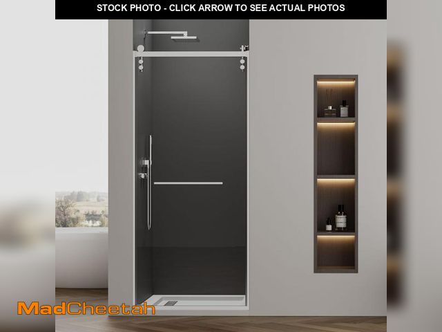 Lot 74-12200643 - TALNAROV Wall Hinge Shower Door 36" W x 76" H with 5/16"(8mm) Tempered Glass, Pivot Swing Shower Gla...