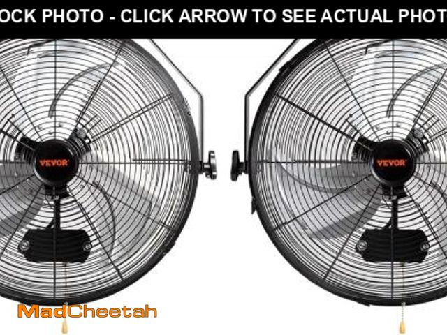 Lot 74-12098612 - VEVOR Wall Mount Fan, 2 PCS 18 inch Manual 360-Degree Tilt Adjustment, 3-speed High Velocity Max. 40...