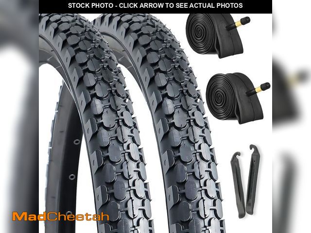 Lot 74-12697345 - 2-Pack Cruiser Bike Tires Set: Hycline 26x2.125 inch Folding Replacement Puncture-Resistant Bicycle ...
