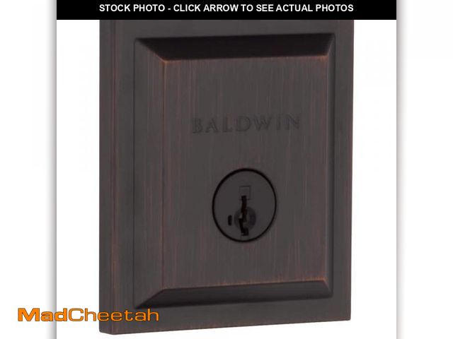 Lot 74-12491632 - Baldwin Square Venetian Bronze Low Profile Single Cylinder Deadbolt Featuring SmartKey Security - UN...